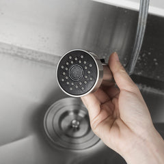 Lordear Brushed Nickel Single Handle Pull Down Brass Kitchen Faucet