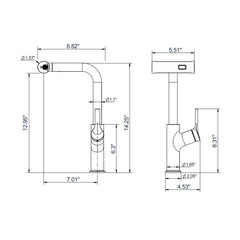 Lordear Four-Function Pull-Down Sprayer Stainless Steel Kitchen Faucet