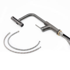 Lordear Four-Function Pull-Down Sprayer Stainless Steel Kitchen Faucet