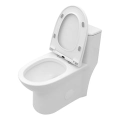 Lordear 1.6 Gallons GPF Elongated Comfort Height Floor Mounted One-Piece Toilet (Seat Included)