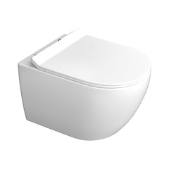 Lordear Wall Mounted Elongated In-Wall Toilet Adjustable Floating Bowl with Soft-Close Seat Dual Flush Compact Rear Outlet Glossy White (Excluding Water Tank)  from Lordear