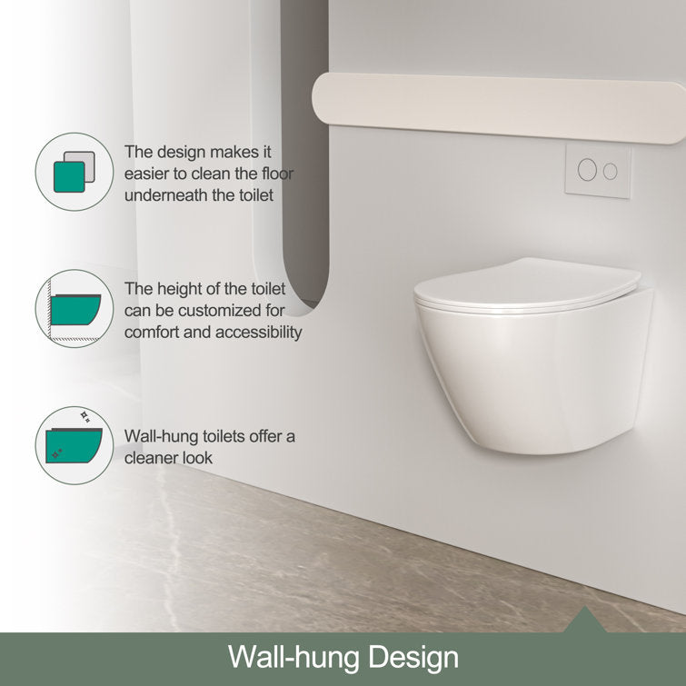 Lordear Ceramic White Round Mounted Wall Hung Toilet  from Lordear
