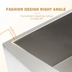 Lordear Rectangular sink with a right-angle design, highlighting convenience for cleaning.