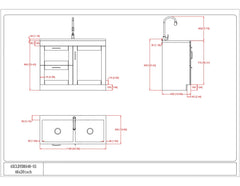 Modern Wide Shaker All-in-One 46-inch Laundry Utility Sink & Cabinet in Pure White from Lordear