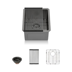 Lordear 15'' x 17'' Undermount Single Bowl Stainless Steel Bar Sink