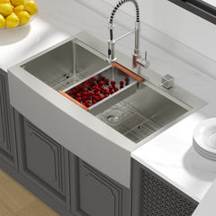 Lordear 33" Stainless Steel Topmount Single Bowl Farmhouse Workstation Kitchen Sink from Lordear