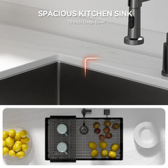 Lordear Stainless Steel Gunmetal Black Single Bowl Undermount Kitchen Sink  from Lordear