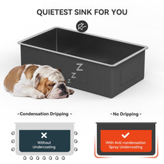 Lordear Stainless Steel Gunmetal Black Single Bowl Undermount Kitchen Sink  from Lordear