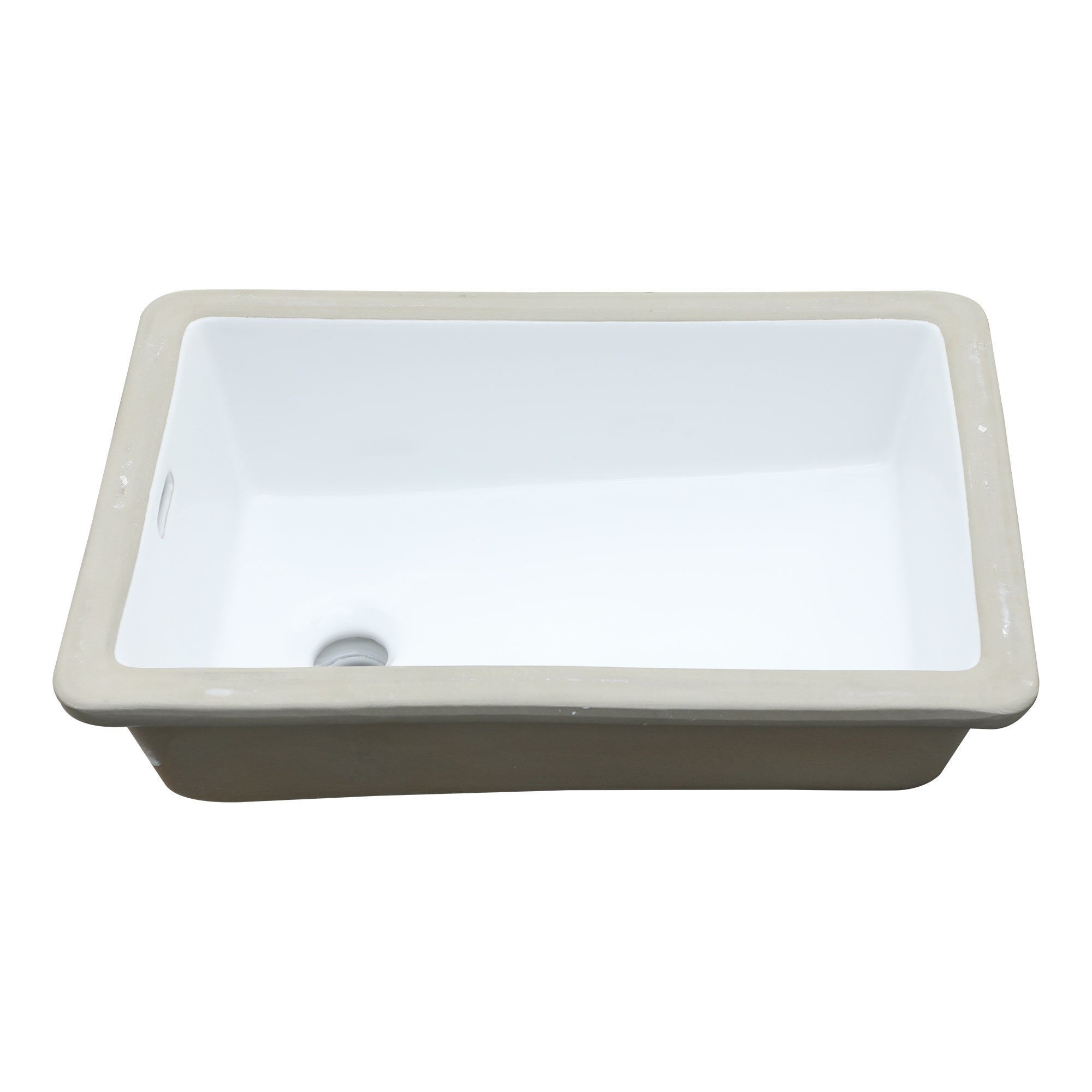 Lordear 13.75'' x 20.25'' White Ceramic Rectangle Undermount Bathroom Sink with Overflow from Lordear