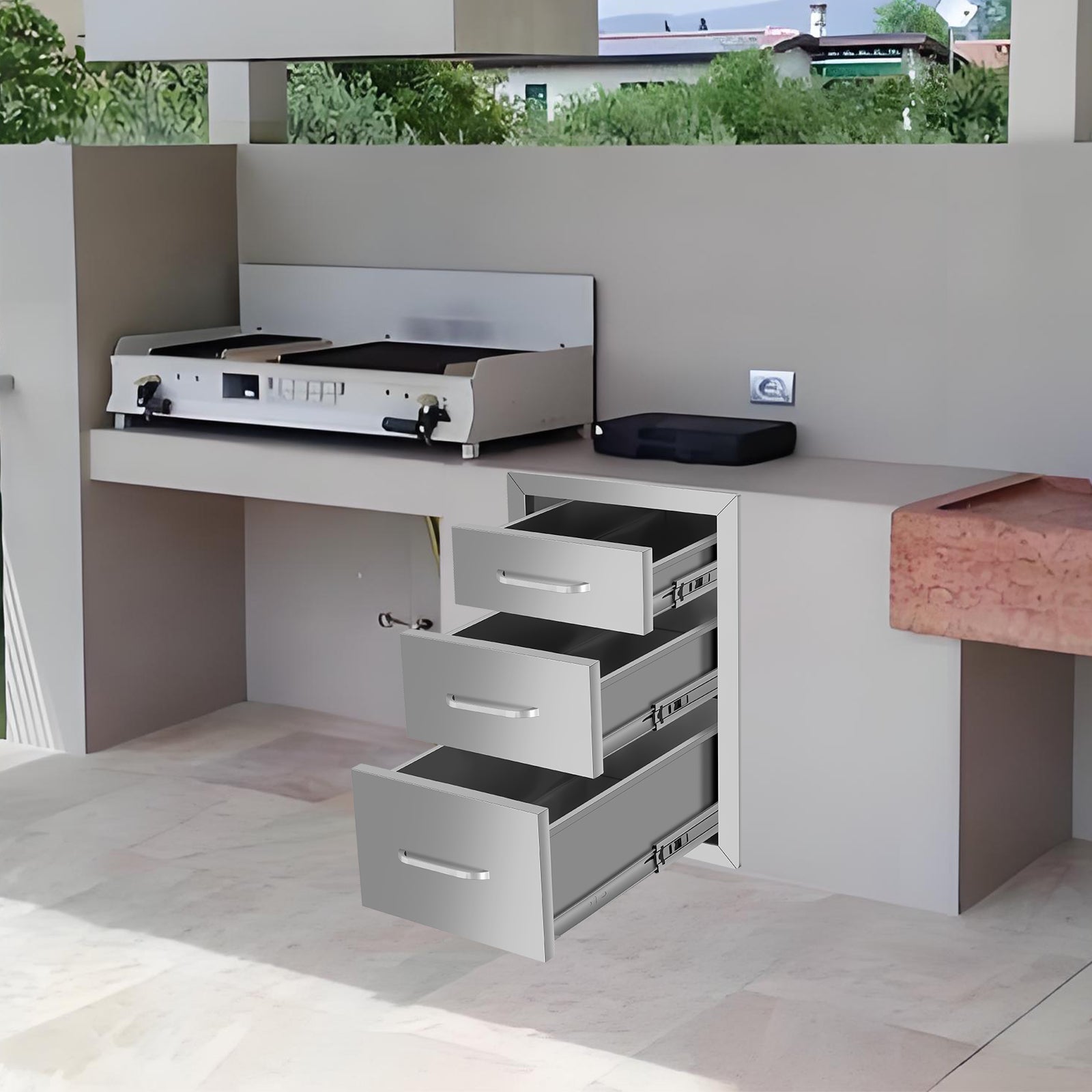 Three-layer Drawer cabinets for outdoor kitchens or courtyards from Lordear