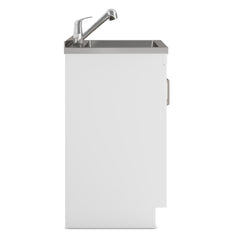 24" Laundry Cabinet with Faucet and Stainless Steel Sink - White from Lordear