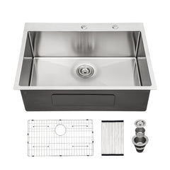 Lordear Stainless Steel Drop-In Single Bowl Kitchen Sink from Lordear