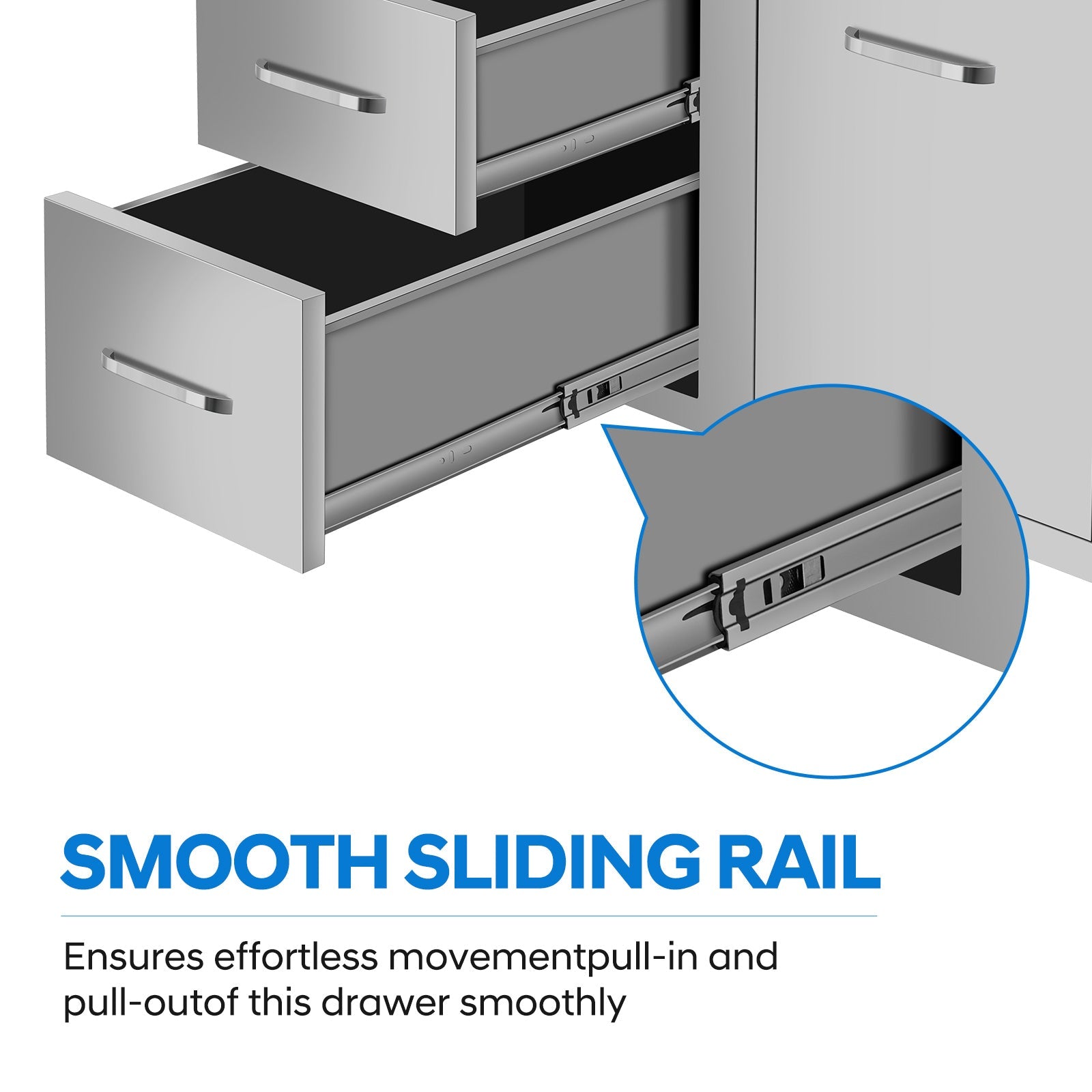 Drawer cabinets for outdoor kitchens or courtyards with trash can holder from Lordear