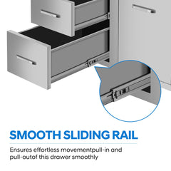 Drawer cabinets for outdoor kitchens or courtyards with trash can holder from Lordear