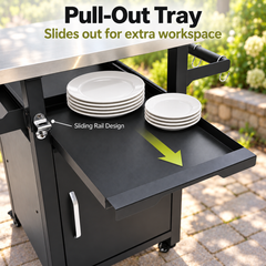 Lordear 24 Inch Portable Outdoor Grill Cart