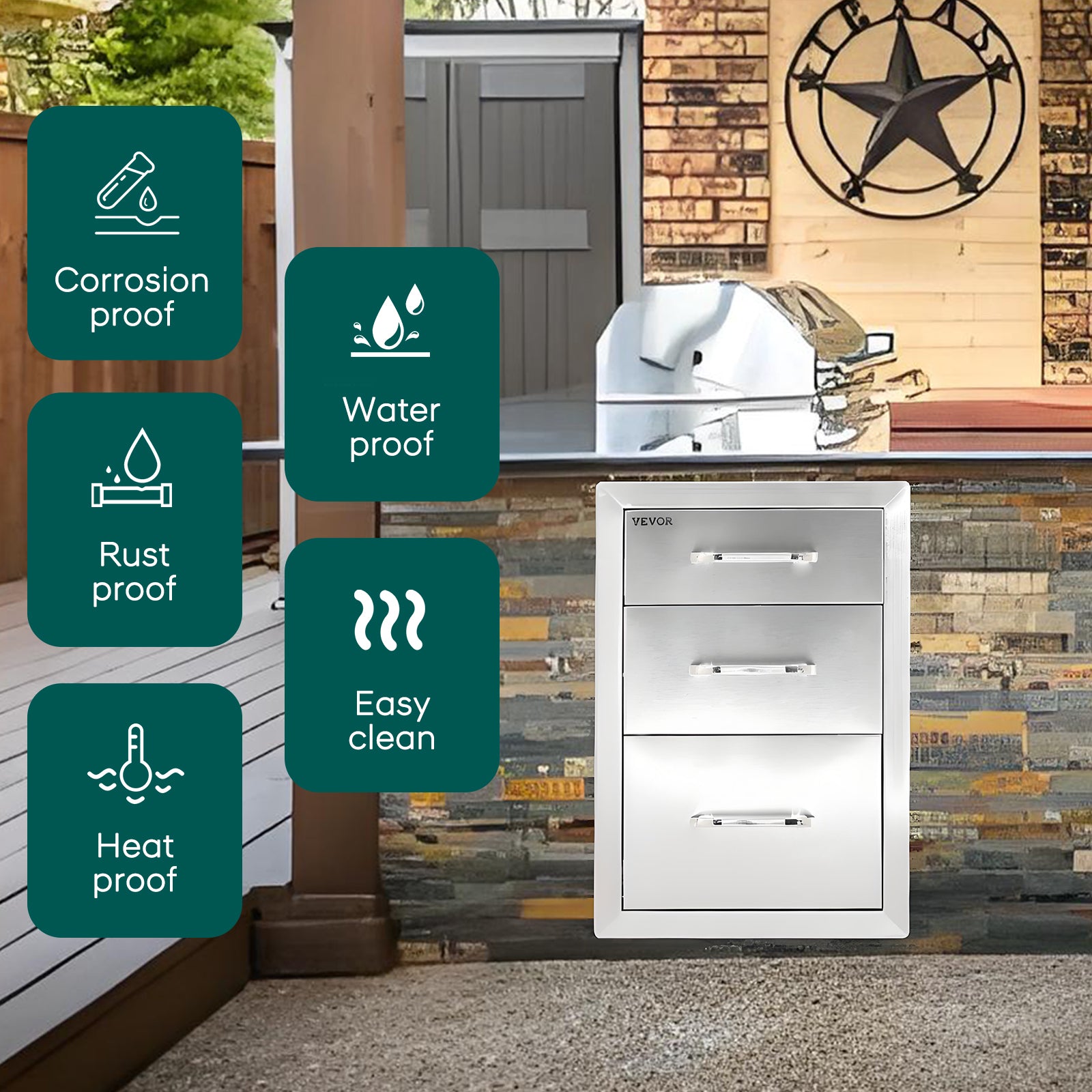 Three-layer Drawer cabinets for outdoor kitchens or courtyards from Lordear