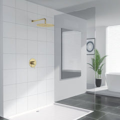 Lordear 10'' Stainless Steel Round Gold Shower Head with Valve  from Lordear