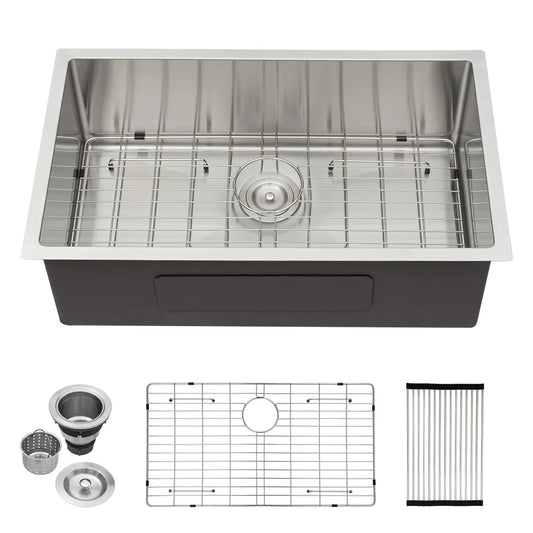 Lordear 30'' Undermount Kitchen Sink Single Bow