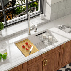 Lordear 30'' Undermount Kitchen Sink Single Bowl With Accessorries