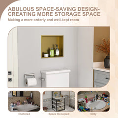 Lordear gold 14'' x 12'' Brushed Finish Rectangle Stainless Steel Shower Niche