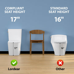 Lordear White Ceramic Elongated Floor One Piece Toilet with Comfortable Seat