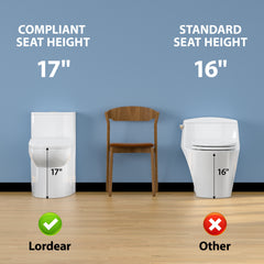 Lordear 1.6 Gallons GPF Elongated Comfort Height Floor Mounted One-Piece Toilet (Seat Included)