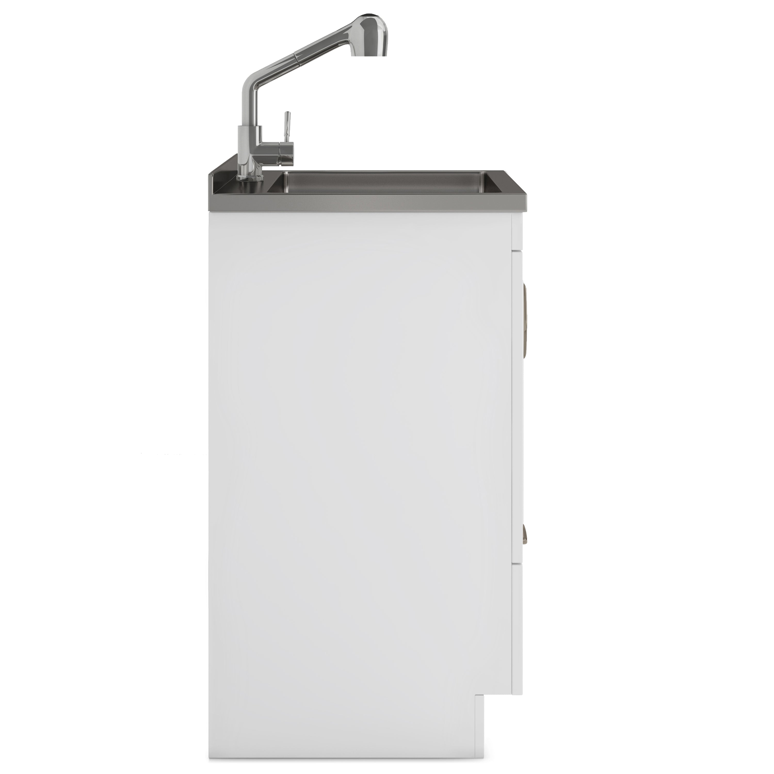 24-inch All-in-One Laundry Utility Sink & Cabinet in Pure White with Faucet from Lordear