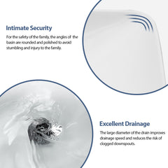 Lordear 19'' x 12'' White Ceramic Semi Recessed Rectangular Bathroom Sink Bathroom Sink from Lordear