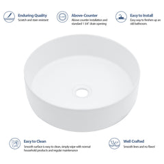 Lordear 16'' x 16'' Ceramic Topmount Round Vessel Bathroom Sink from Lordear