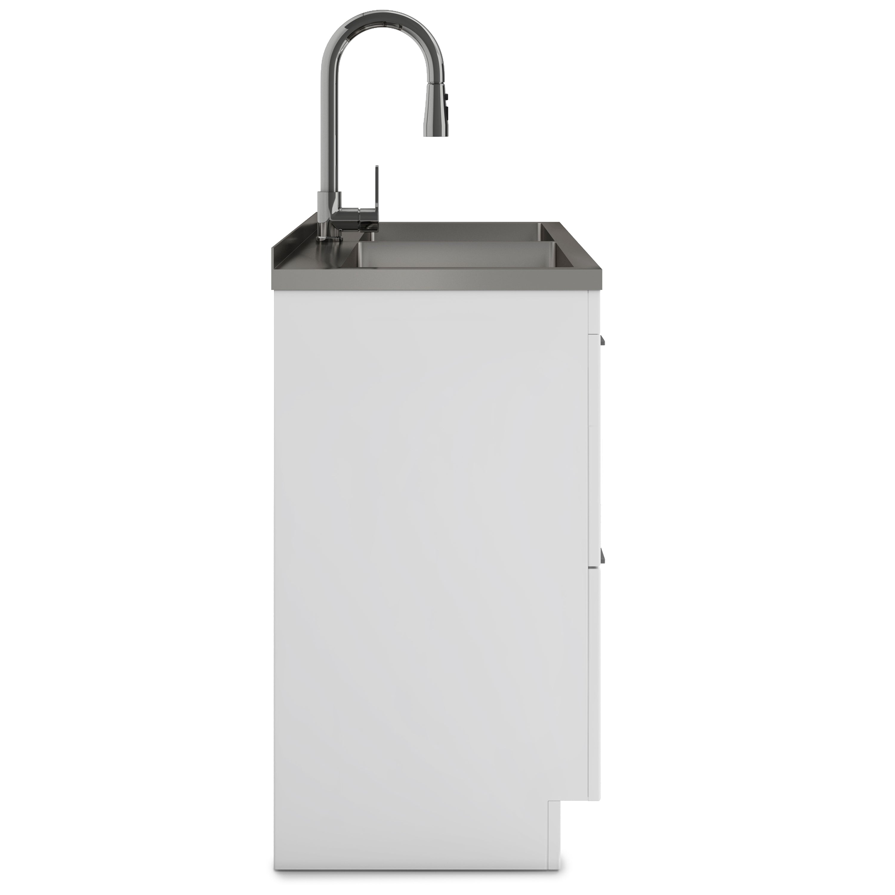 Modern Wide Shaker All-in-One 46-inch Laundry Utility Sink & Cabinet in Pure White from Lordear