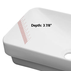 Lordear 19'' x 12'' White Ceramic Semi Recessed Rectangular Bathroom Sink Bathroom Sink from Lordear