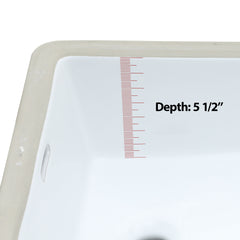 Lordear 13.75'' x 20.25'' White Ceramic Rectangle Undermount Bathroom Sink with Overflow from Lordear