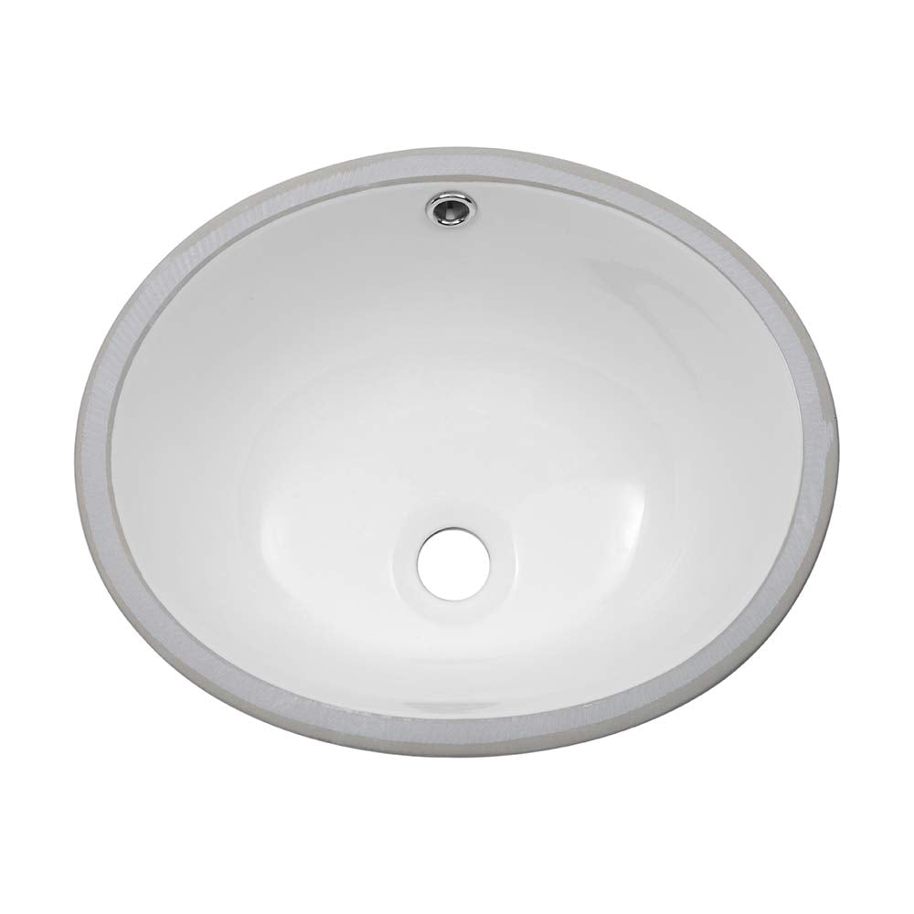Lordear 16 Inch Undermount Oval Sink - Pure White Porcelain Ceramic Lavatory Vanity from Lordear