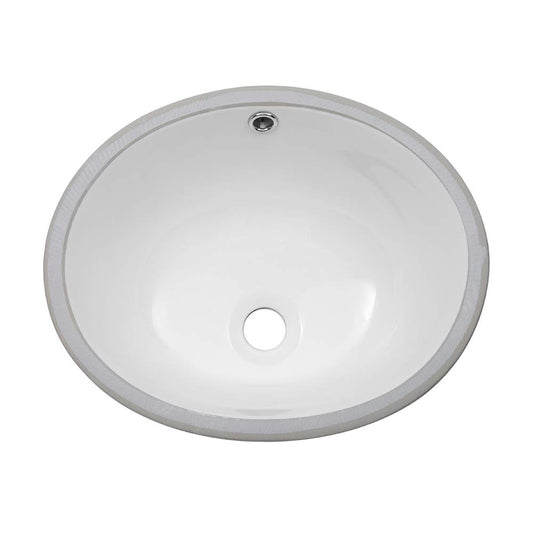 Lordear 16 Inch Undermount Oval Sink - Pure White Porcelain Ceramic Lavatory Vanity from Lordear