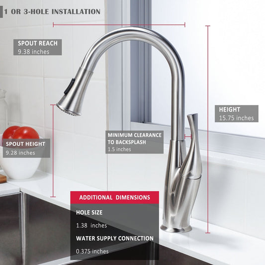 Lordear Stainless Steel Flower Vase Shape Pull-Down Kitchen Faucet  from Lordear