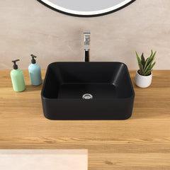 Lordear 16" x 12" Ceramic Rectangular Drop-in Vessel Bathroom Sink from Lordear