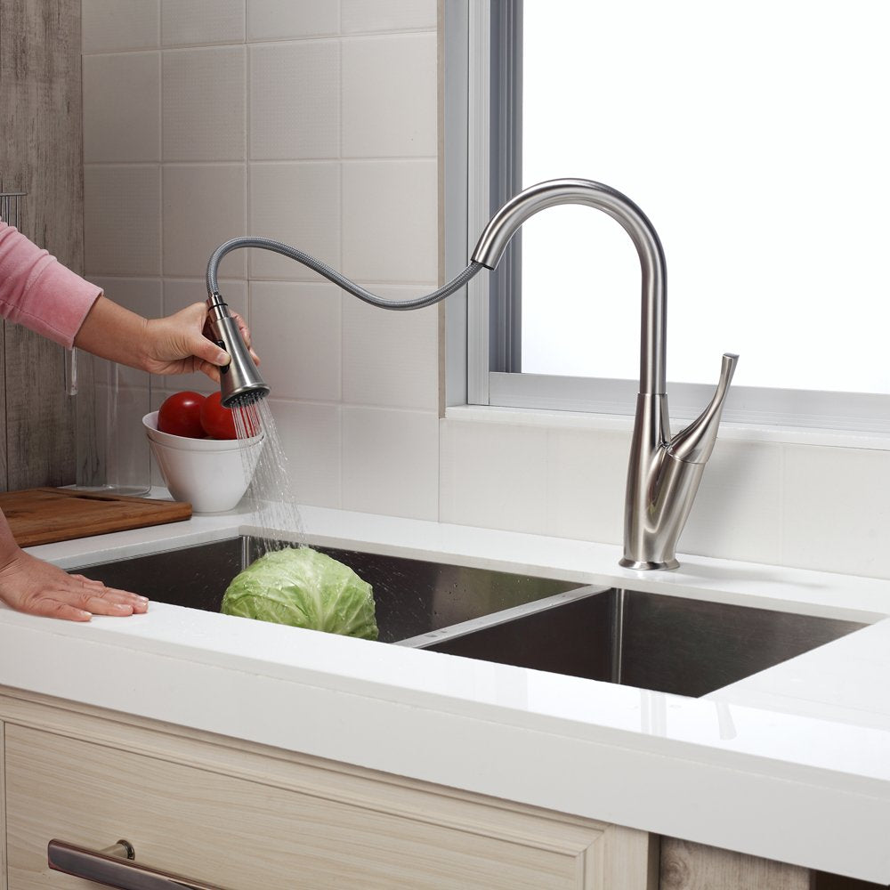 Lordear Stainless Steel Flower Vase Shape Pull-Down Kitchen Faucet from Lordear