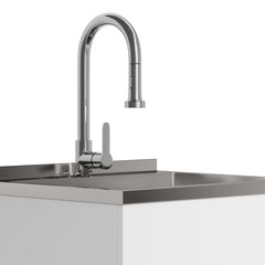 24"/28" Laundry Cabinet with Faucet and Stainless Steel Sink - White from Lordear