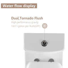 Lordear 1.1/1.6 GPF One-Piece Toilet Dual Flush Elongated Toilet Floor Mounted (Seat Included)  from Lordear