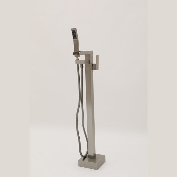 Lordear Freestanding Bathtub Faucet Waterfall Tub Filler Floor Mount Brass Bathroom Faucets with Hand Shower from Lordear