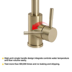 Lordear Stainless Steel 360 Degree Single Handle Kitchen Faucet from Lordear