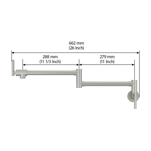 Lordear Stainless Steel Wall Mount Folding Double Joint Swing Arms Kitchen Faucet from Lordear