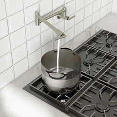 Lordear Stainless Steel Wall Mount Folding Double Joint Swing Arms Kitchen Faucet from Lordear