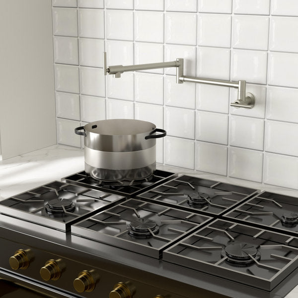 Lordear Stainless Steel Wall Mount Folding Double Joint Swing Arms Kitchen Faucet from Lordear