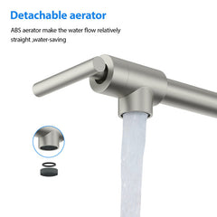 Lordear Stainless Steel Wall Mount Folding Double Joint Swing Arms Kitchen Faucet from Lordear