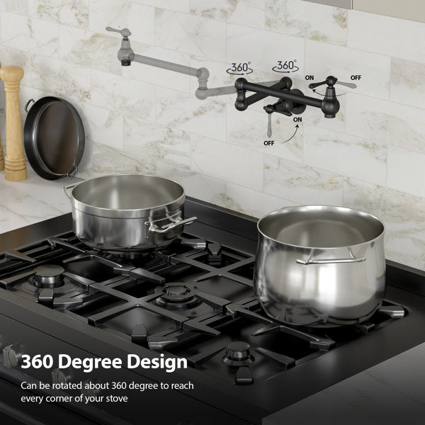 Lordear Brass Wall Mount Folding Lever Kitchen Faucet from Lordear