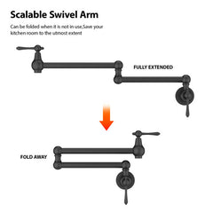 Lordear Brass Wall Mount Folding Lever Kitchen Faucet from Lordear