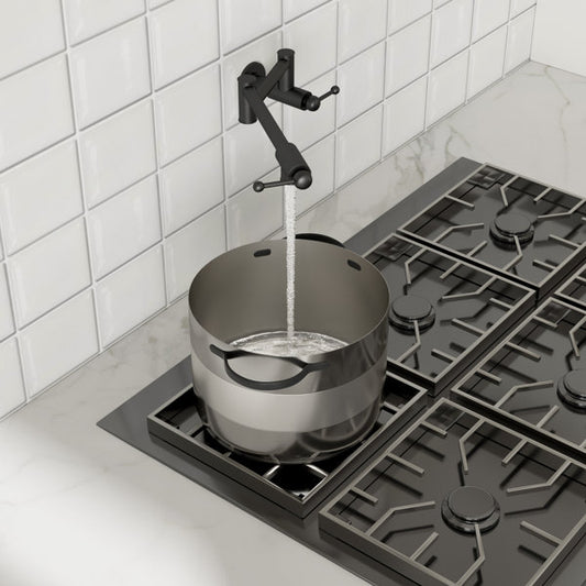 Lordear Brass Wall Mount Black Foldable and Stretchable Two Handle Kitchen Faucet  from Lordear