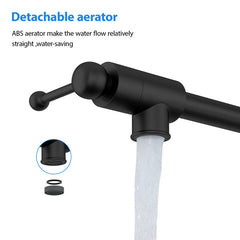 Lordear Brass Wall Mount Black Foldable and Stretchable Two Handle Kitchen Faucet from Lordear