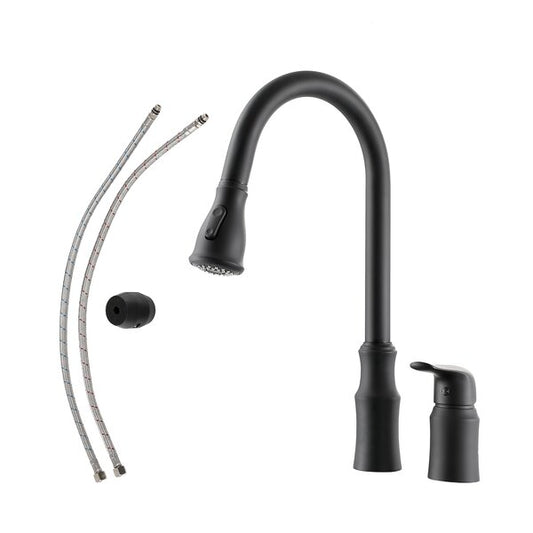 Lordear Brass Split 360 Degree Pull Down Black Kitchen Faucet  from Lordear